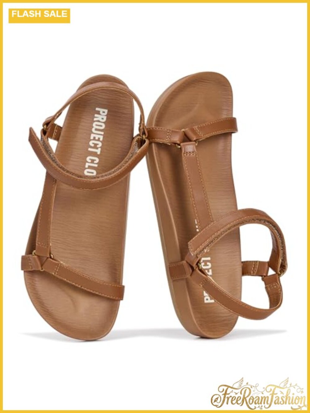 Women's Strappy Slide Sandals with Adjustable Strap and Plush Insole